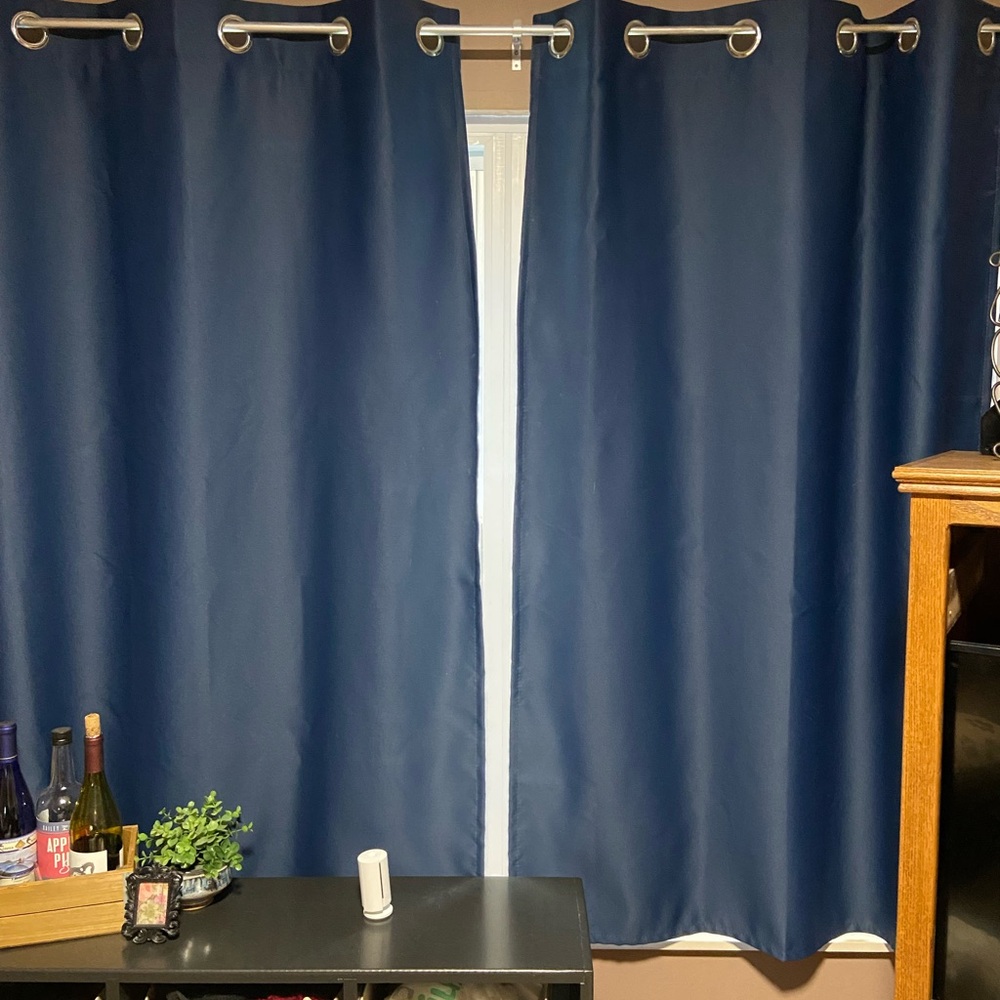 LEMOMO Navy Blue Blackout Curtains 42 x 63 Inch Length/Set of 2 Curtains